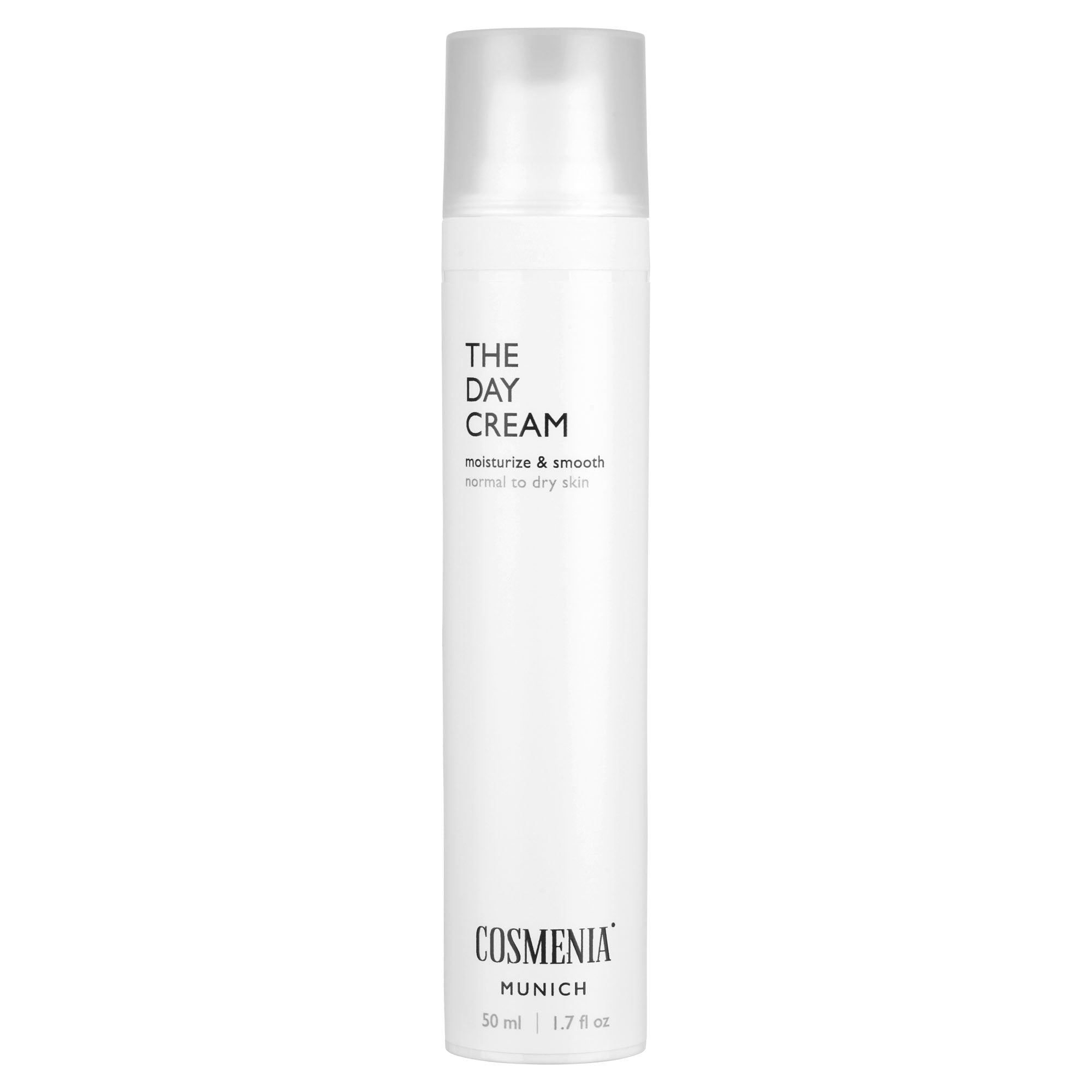 Glättende Day Cream mit Aloe Vera, Schwarzteeblattextrakt und Blaubeersamenöl